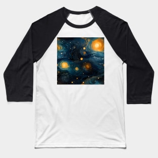 Van Gogh Starry Night Outer Space Pattern 8 Baseball T-Shirt